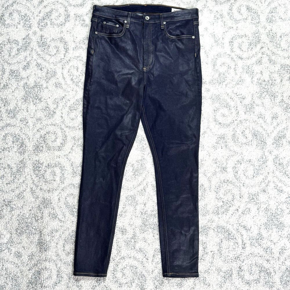 Rag & Bone Nina High-Rise Ankle Skinny Jeans Women's Size 34 Blue Clear Coat NEW